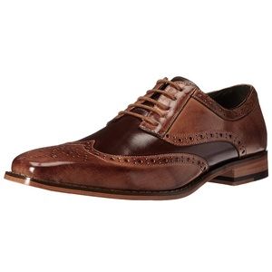Stacy Adams Men’s Tinsley Wingtips, 12, tan/brown